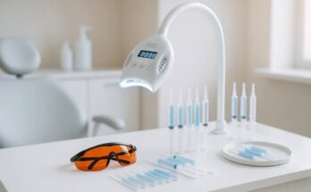 Smiling entrepreneur setting up mobile teeth whitening kit in van for on-the-go service