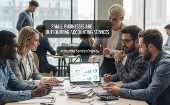 Outsourced accounting team reviewing small business financial reports