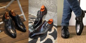 Men's leather dress shoes showcasing premium craftsmanship and comfort