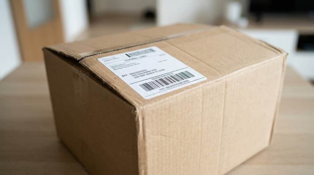Recycling flattened cardboard boxes after label removal