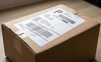 Removing a shipping label from a cardboard delivery box