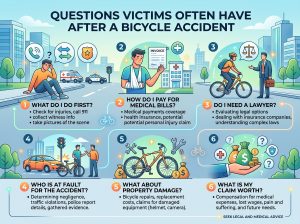 Injured in a bike crash? Discover answers to common questions bicycle accident victims ask about medical bills, liability, insurance claims, and legal rights.